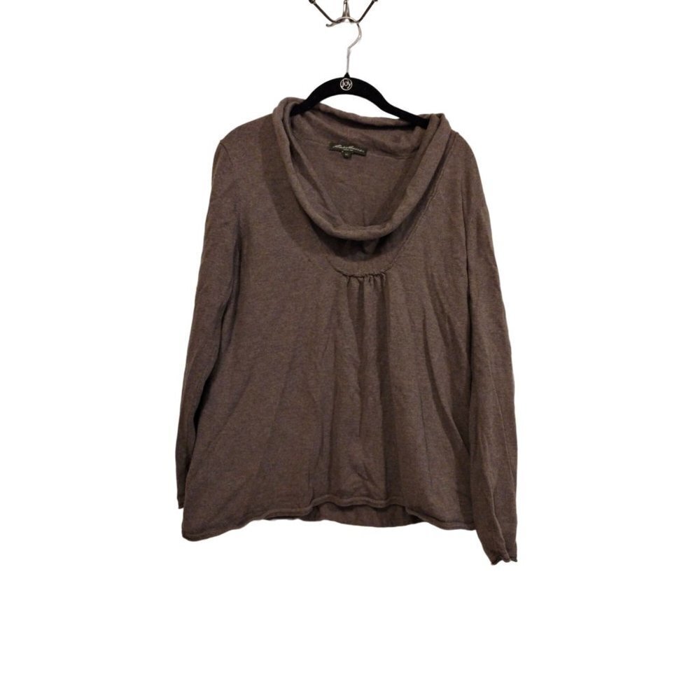 Eddie Bauer brown cowl‎ neck long sleeve top